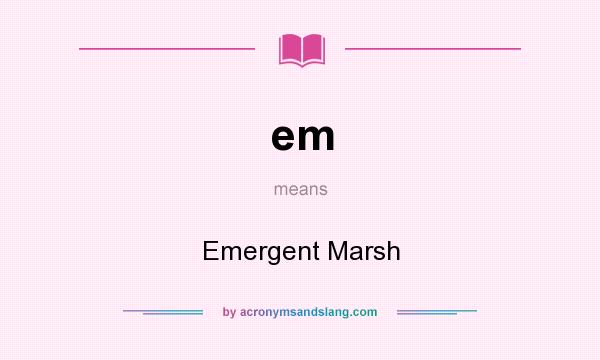 What does em mean? It stands for Emergent Marsh