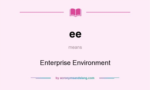 What does ee mean? It stands for Enterprise Environment