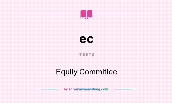 What does ec mean? It stands for Equity Committee