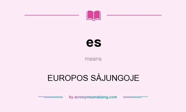 What does es mean? It stands for EUROPOS SÀJUNGOJE