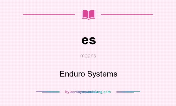 What does es mean? It stands for Enduro Systems