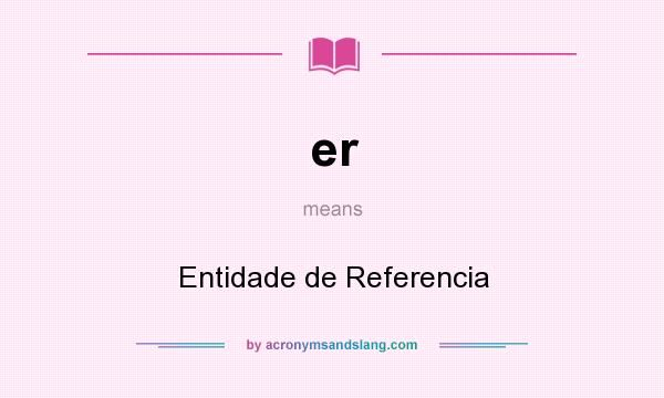 What does er mean? It stands for Entidade de Referencia