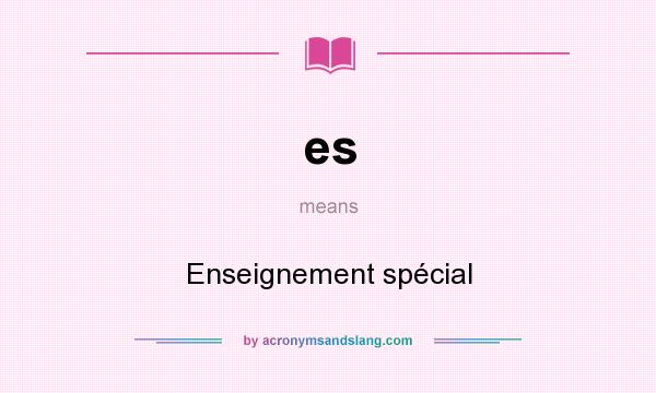What does es mean? It stands for Enseignement spécial