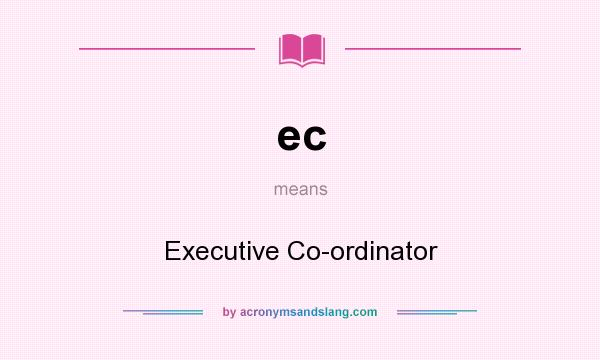 What does ec mean? It stands for Executive Co-ordinator