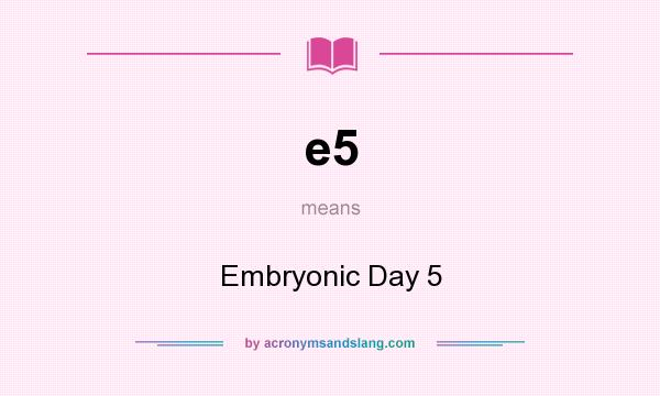 What does e5 mean? It stands for Embryonic Day 5