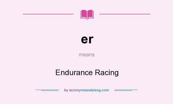 What does er mean? It stands for Endurance Racing