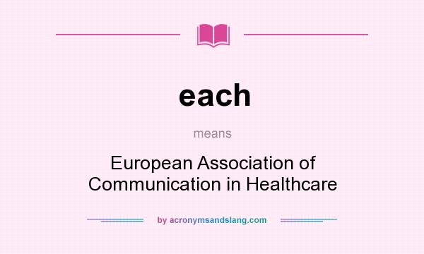 What does each mean? It stands for European Association of Communication in Healthcare