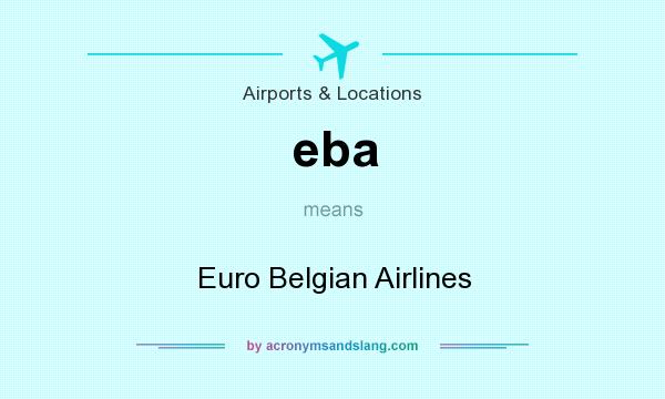 What does eba mean? It stands for Euro Belgian Airlines