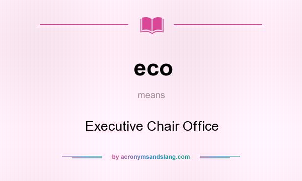 What does eco mean? It stands for Executive Chair Office