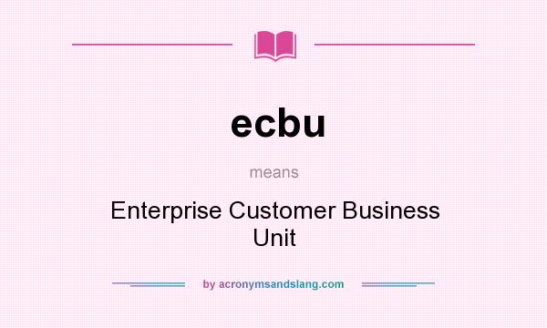 What does ecbu mean? It stands for Enterprise Customer Business Unit