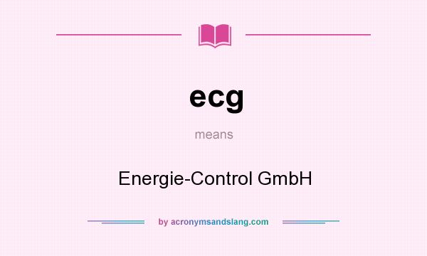 What does ecg mean? It stands for Energie-Control GmbH