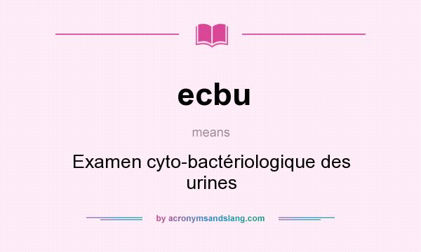 What does ecbu mean? It stands for Examen cyto-bactériologique des urines