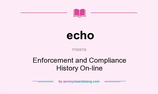 What does echo mean? It stands for Enforcement and Compliance History On-line