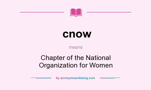 What does cnow mean? It stands for Chapter of the National Organization for Women