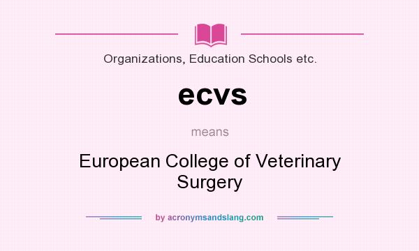 What does ecvs mean? It stands for European College of Veterinary Surgery