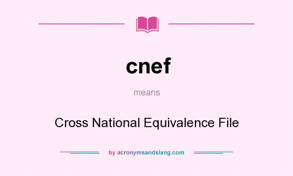What does cnef mean? It stands for Cross National Equivalence File