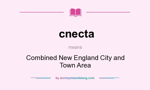 What does cnecta mean? It stands for Combined New England City and Town Area