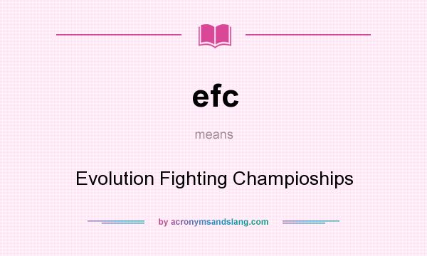What does efc mean? It stands for Evolution Fighting Champioships