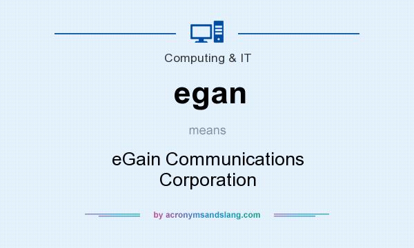 What does egan mean? It stands for eGain Communications Corporation