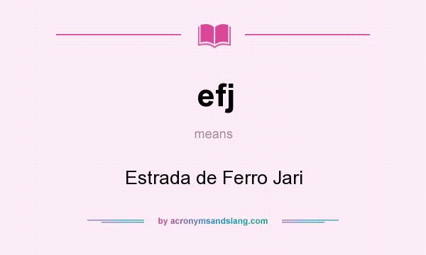 What does efj mean? It stands for Estrada de Ferro Jari