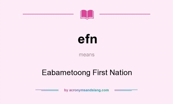What does efn mean? It stands for Eabametoong First Nation
