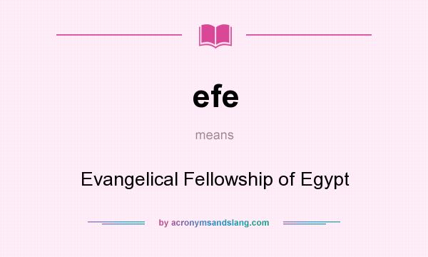 What does efe mean? It stands for Evangelical Fellowship of Egypt