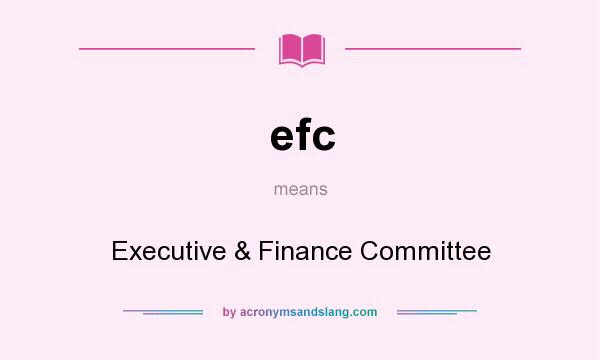 What does efc mean? It stands for Executive & Finance Committee