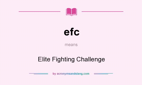 What does efc mean? It stands for Elite Fighting Challenge