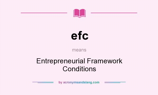 What does efc mean? It stands for Entrepreneurial Framework Conditions