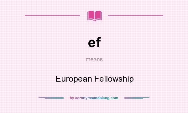 What does ef mean? It stands for European Fellowship