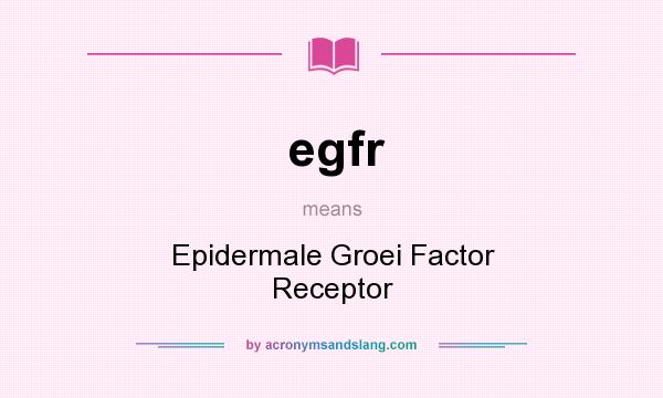 What does egfr mean? It stands for Epidermale Groei Factor Receptor