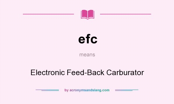 What does efc mean? It stands for Electronic Feed-Back Carburator