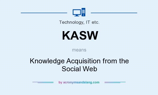 What does KASW mean? It stands for Knowledge Acquisition from the Social Web