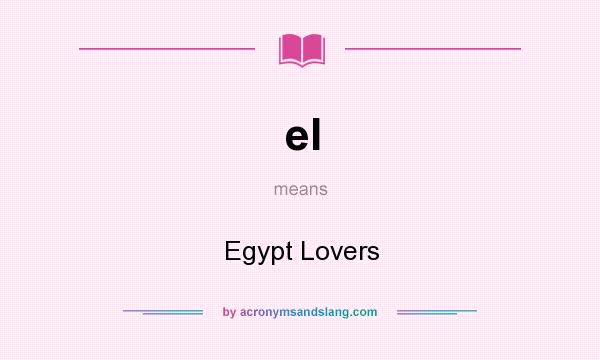 What does el mean? It stands for Egypt Lovers