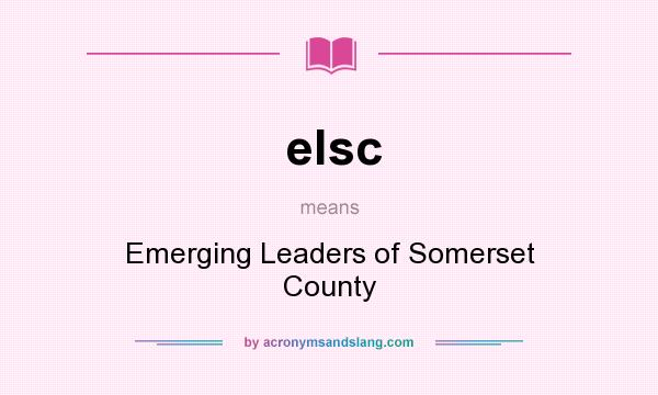 What does elsc mean? It stands for Emerging Leaders of Somerset County