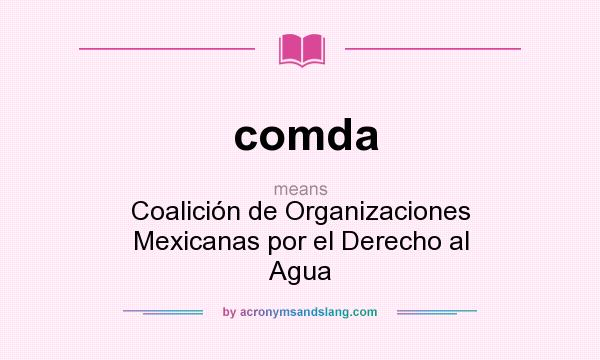 What does comda mean? It stands for Coalición de Organizaciones Mexicanas por el Derecho al Agua