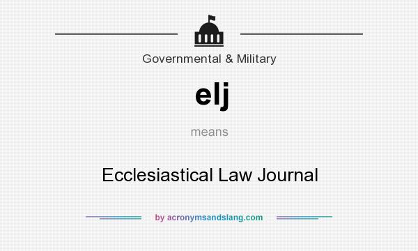 What does elj mean? It stands for Ecclesiastical Law Journal