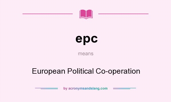 What does epc mean? It stands for European Political Co-operation