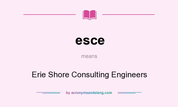 What does esce mean? It stands for Erie Shore Consulting Engineers