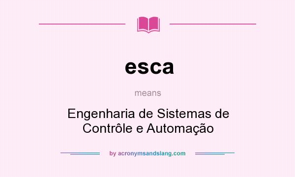 What does esca mean? It stands for Engenharia de Sistemas de Contrôle e Automação