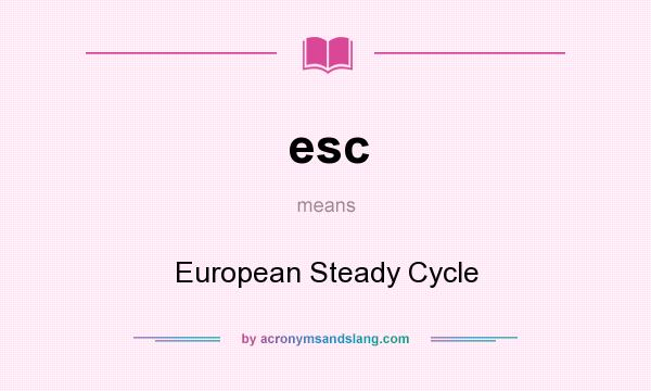 What does esc mean? It stands for European Steady Cycle