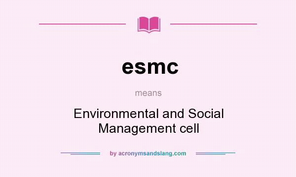 What does esmc mean? It stands for Environmental and Social Management cell