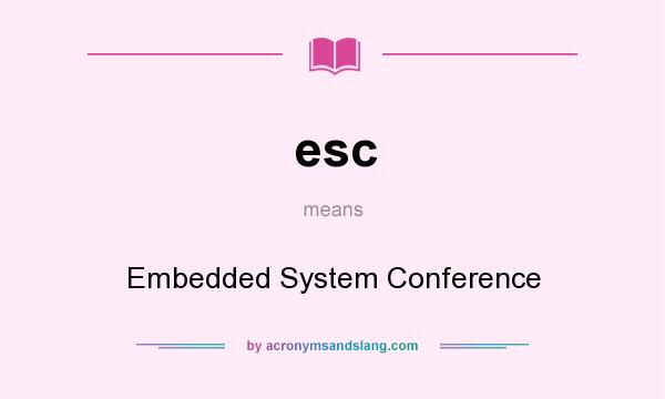 What does esc mean? It stands for Embedded System Conference