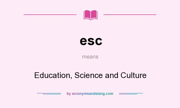 What does esc mean? It stands for Education, Science and Culture