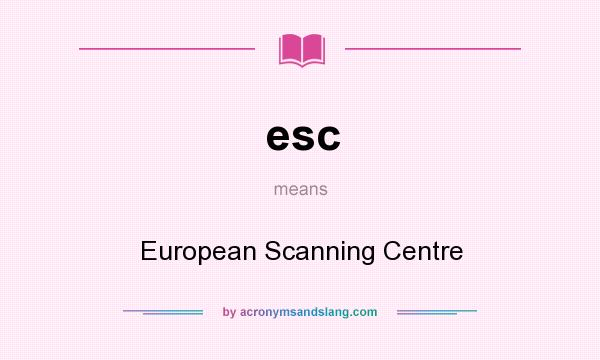 What does esc mean? It stands for European Scanning Centre