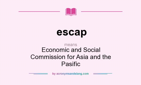 What does escap mean? It stands for Economic and Social Commission for Asia and the Pasific