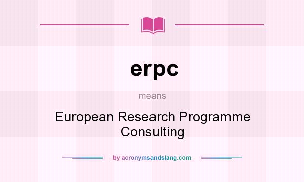 What does erpc mean? It stands for European Research Programme Consulting