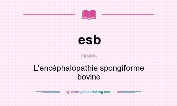 What does esb mean? It stands for L`encéphalopathie spongiforme bovine