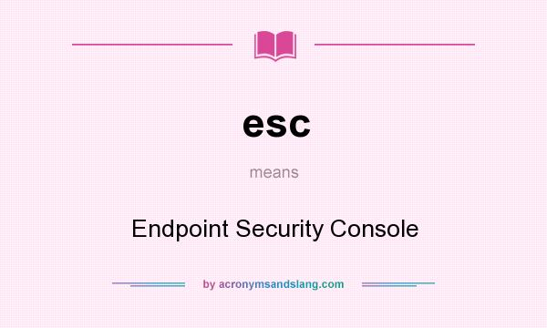 What does esc mean? It stands for Endpoint Security Console