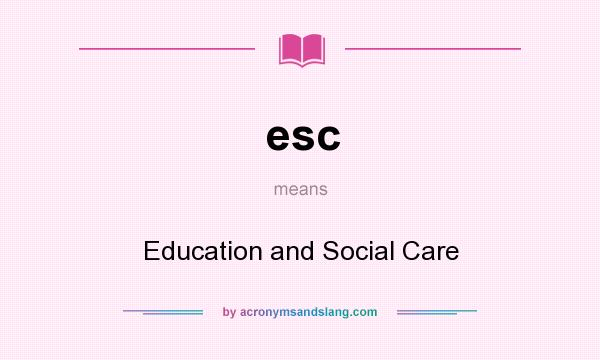 What does esc mean? It stands for Education and Social Care